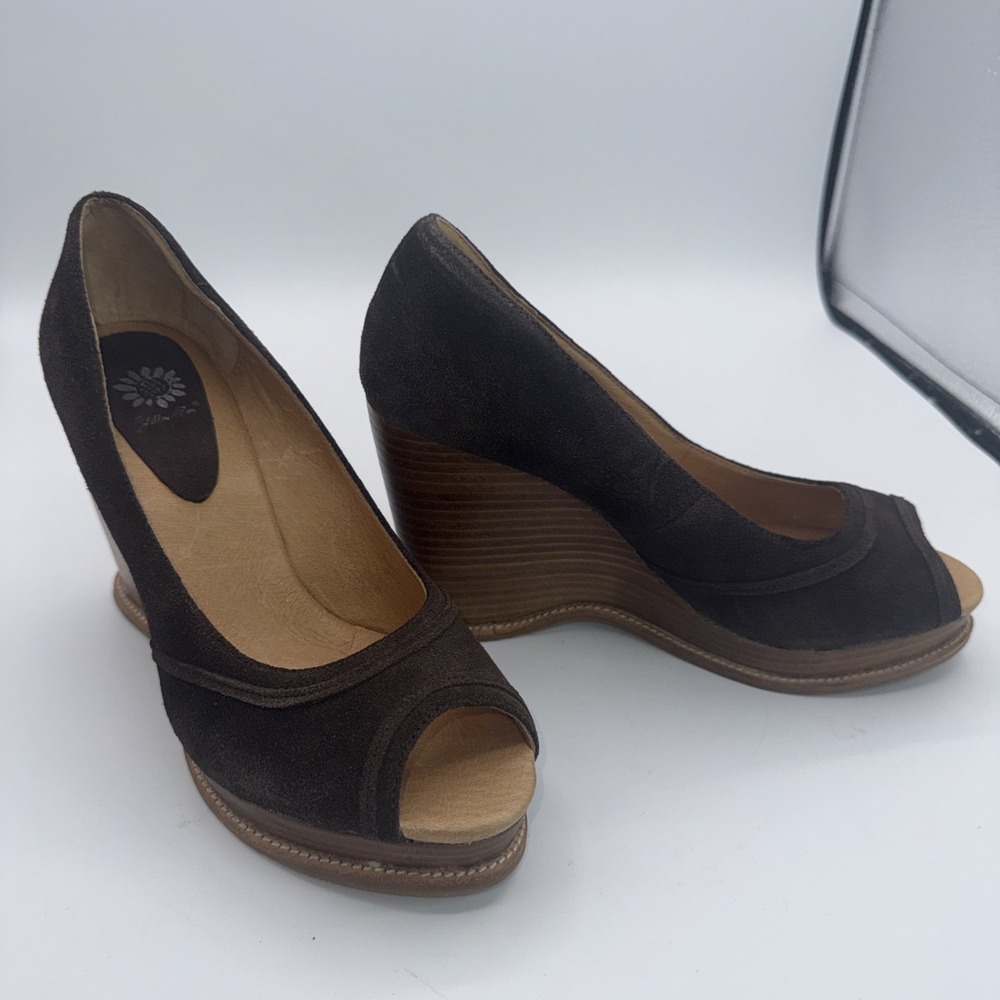 Yellow Box Women's Brown Suede Leather Platform Clog Shoes Size 9 Slip On Chunky